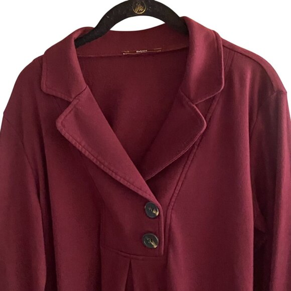 Gaharu Womens Swing Tunic With Notch Collar-Dark Red-Size Large-GUC - Picture 3 of 6